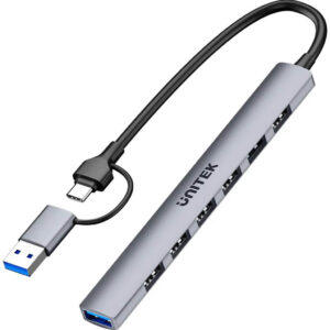 Unitek Hub USB-A/C 7w1 z adapterem
