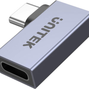 Unitek Adapter USB-C na USB-C kątowy płaski 40Gbps