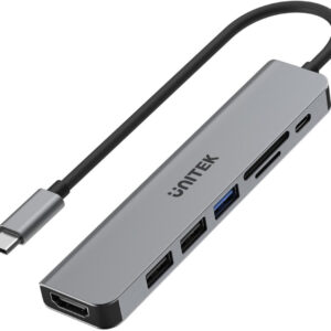 Hub USB Unitek USB-C aluminium 7w1