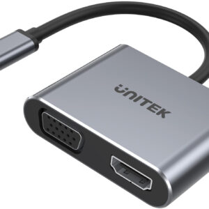 Unitek Hub USB-C HDMI VGA USB-A i PD 100W D1049A