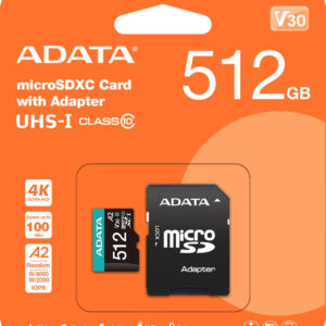 Adata Karta pamięci microSD Premier Pro 512 GB UHS1 U3 V30 A2 + adapter