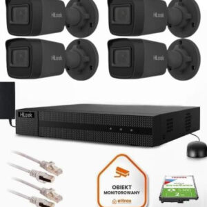 Zestaw do monitoringu Hilook 4 kamery IP IPCAM-B4-P Black 2K+