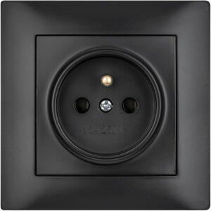 Gniazdo pojedyncze z uziemieniem VCX WESA LC 13 Czarny