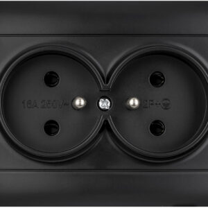 Gniazdo podwójne z uziemieniem VCX WESA LC 16 Czarny
