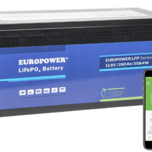 Akumulator LiFePO4 EUROPOWER serii LFP 12,8V 280Ah Bluetooth, mata grzewcza (Żywotność ~4000 cykli)